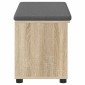 vidaXL Παγκάκι Χαλωρίου με μαξιλάρι Δρύς Sonoma 80 x 38 x 46 εκ