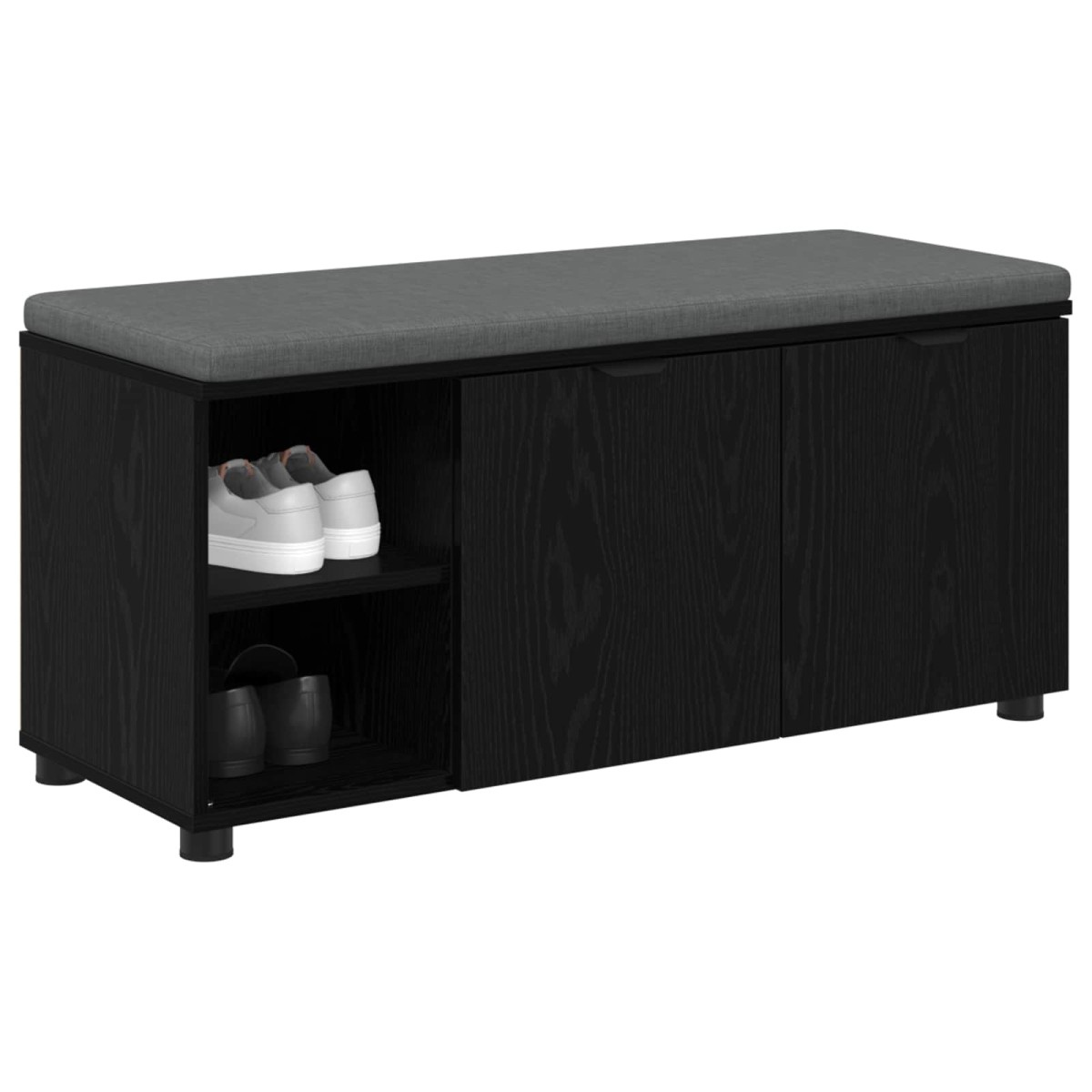 vidaXL Παγκάκι Χαλωρίου με μαξιλάρι Μαύρη Δρυς 100 x 38 x 46 εκ
