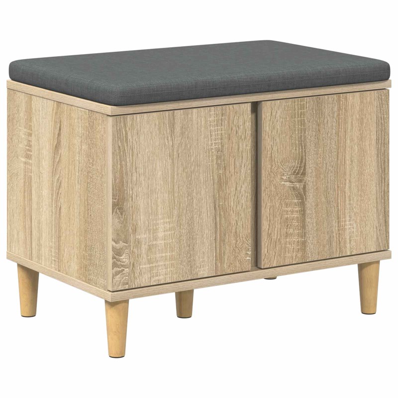 vidaXL Παγκάκι Χαλωρίου με μαξιλάρι Δρύς Sonoma 60 x 38 x 46 εκ