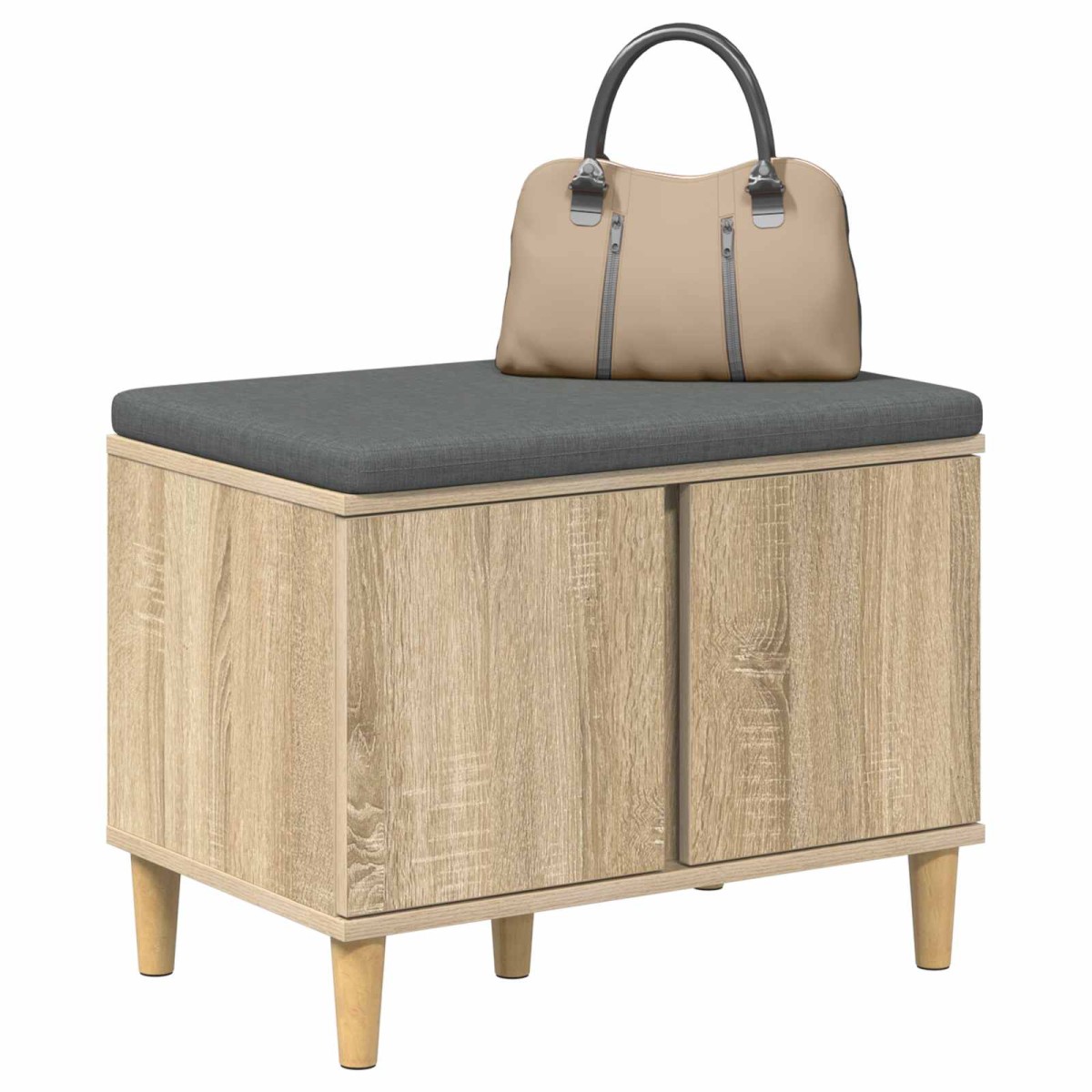 vidaXL Παγκάκι Χαλωρίου με μαξιλάρι Δρύς Sonoma 60 x 38 x 46 εκ