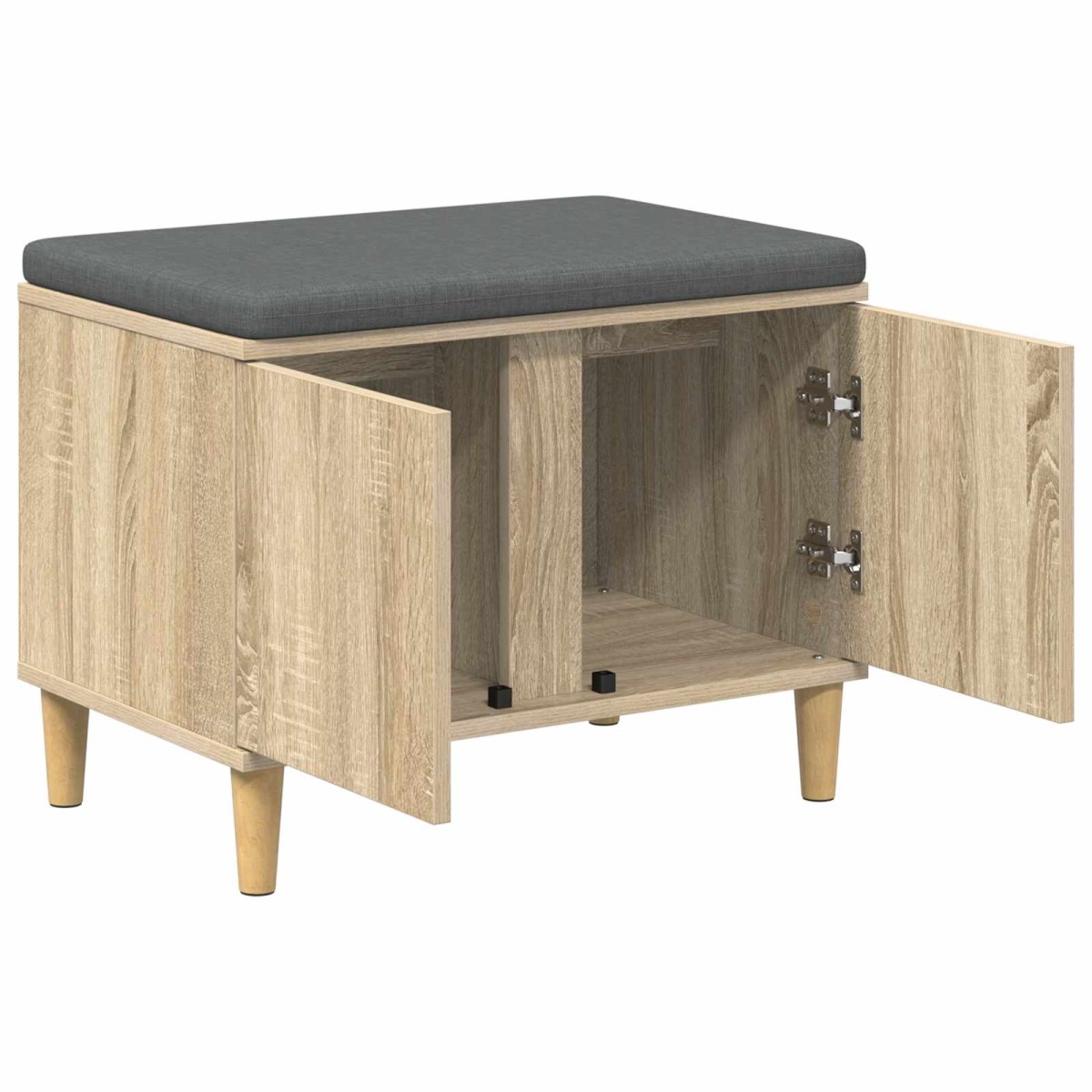 vidaXL Παγκάκι Χαλωρίου με μαξιλάρι Δρύς Sonoma 60 x 38 x 46 εκ