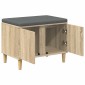 vidaXL Παγκάκι Χαλωρίου με μαξιλάρι Δρύς Sonoma 60 x 38 x 46 εκ