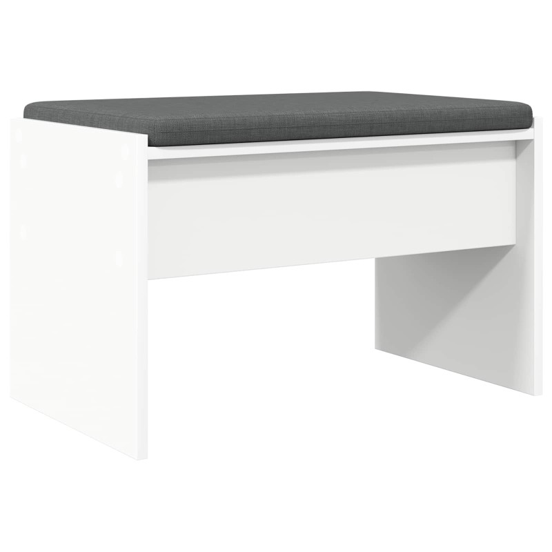 vidaXL Παγκάκι Χαλωρίου με μαξιλάρι Λευκό 63 x 38 x 40 εκ