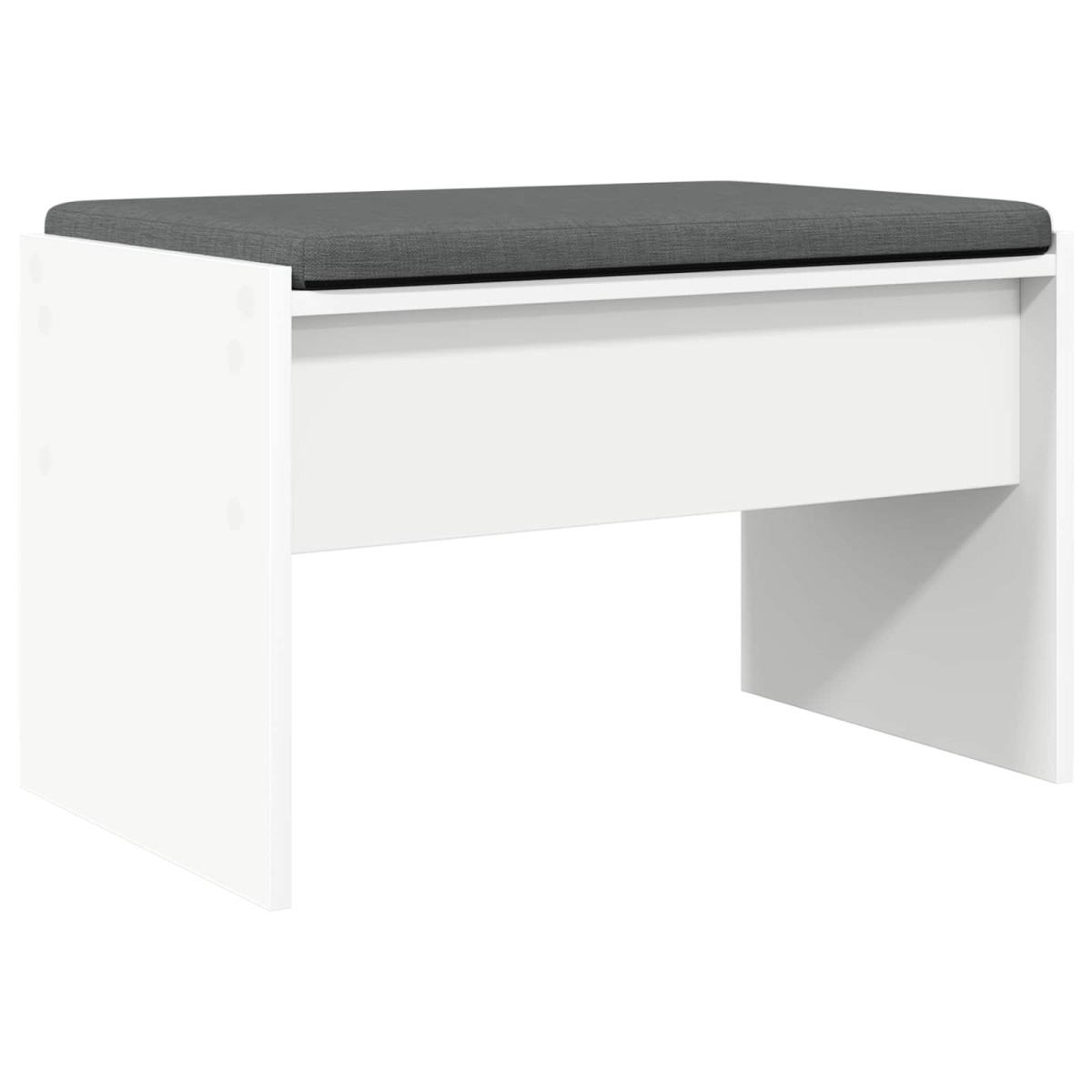 vidaXL Παγκάκι Χαλωρίου με μαξιλάρι Λευκό 63 x 38 x 40 εκ