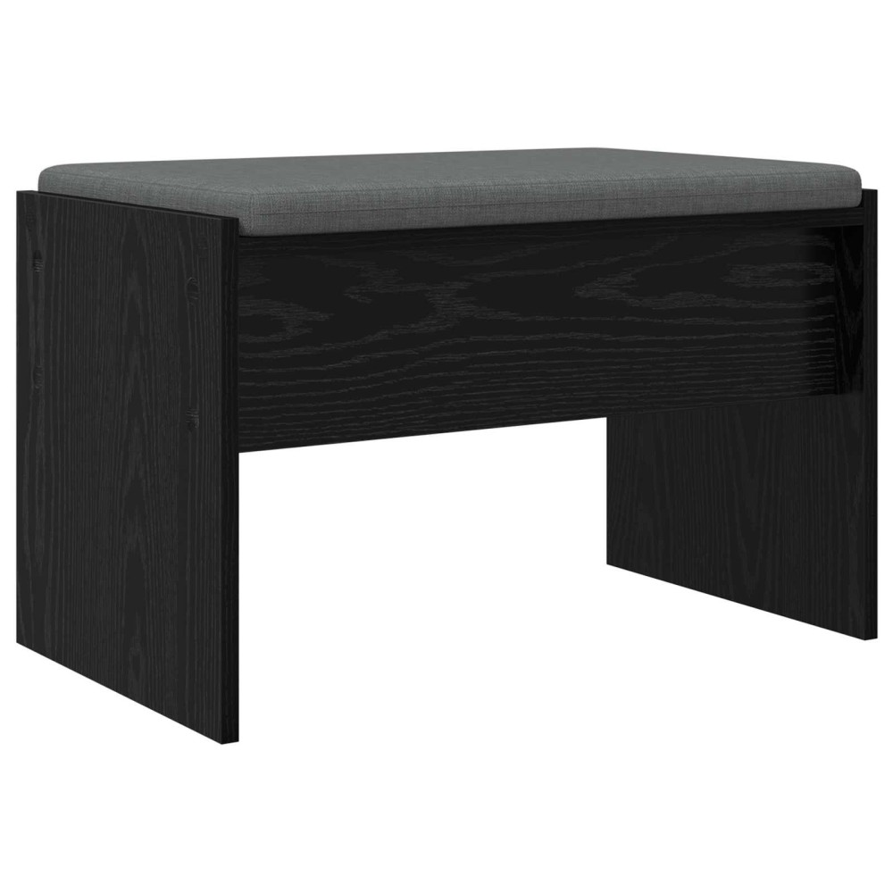 vidaXL Παγκάκι Χαλωρίου με μαξιλάρι Μαύρη Οξυά 63 x 38 x 40 εκ