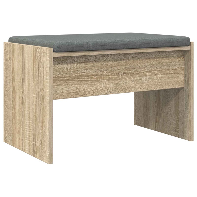 vidaXL Παγκάκι Χαλωρίου με μαξιλάρι Δρύς Sonoma 63 x 38 x 40 εκ