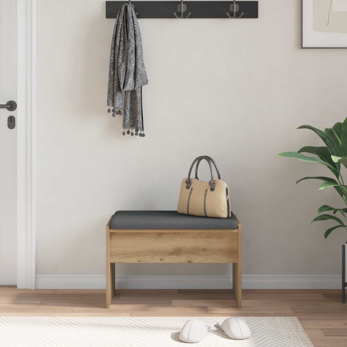 vidaXL Παγκάκι Χαλωρίου Artisan Oak 63 x 38 x 40 εκ