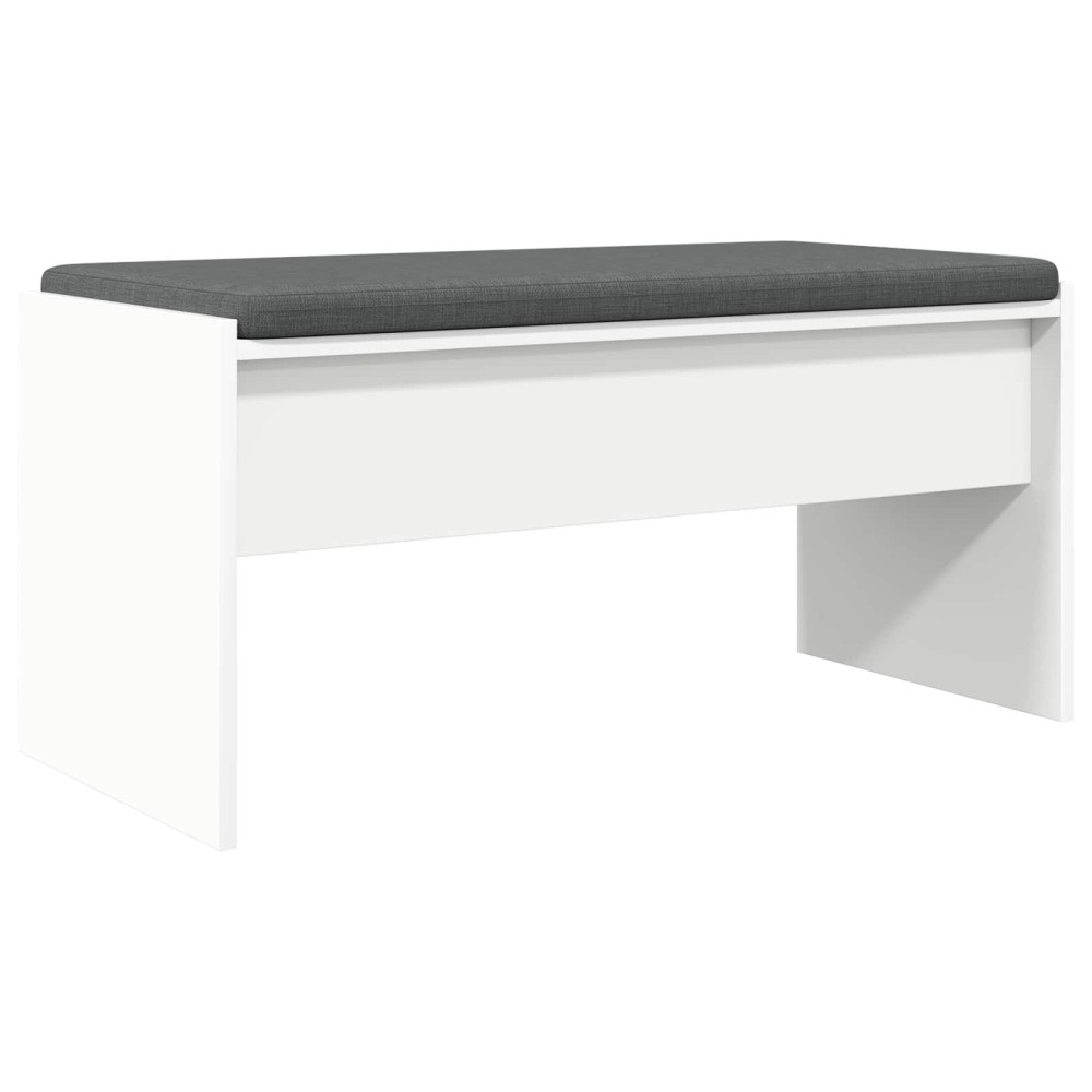 vidaXL Παγκάκι Χαλωρίου με μαξιλάρι Λευκό 83 x 38 x 40 εκ