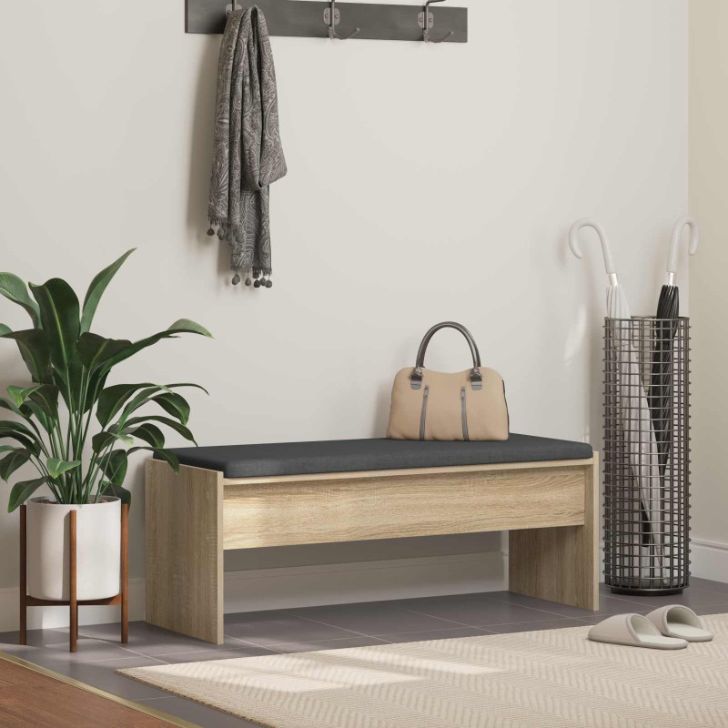 vidaXL Παγκάκι Χαλωρίου με μαξιλάρι Δρύς Sonoma 103 x 38 x 40 εκ