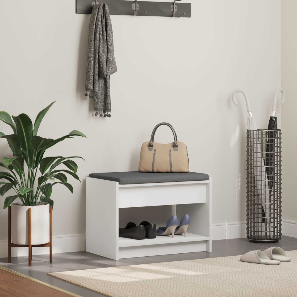 vidaXL Παγκάκι Χαλωρίου Λευκός 63 x 38 x 45 εκ