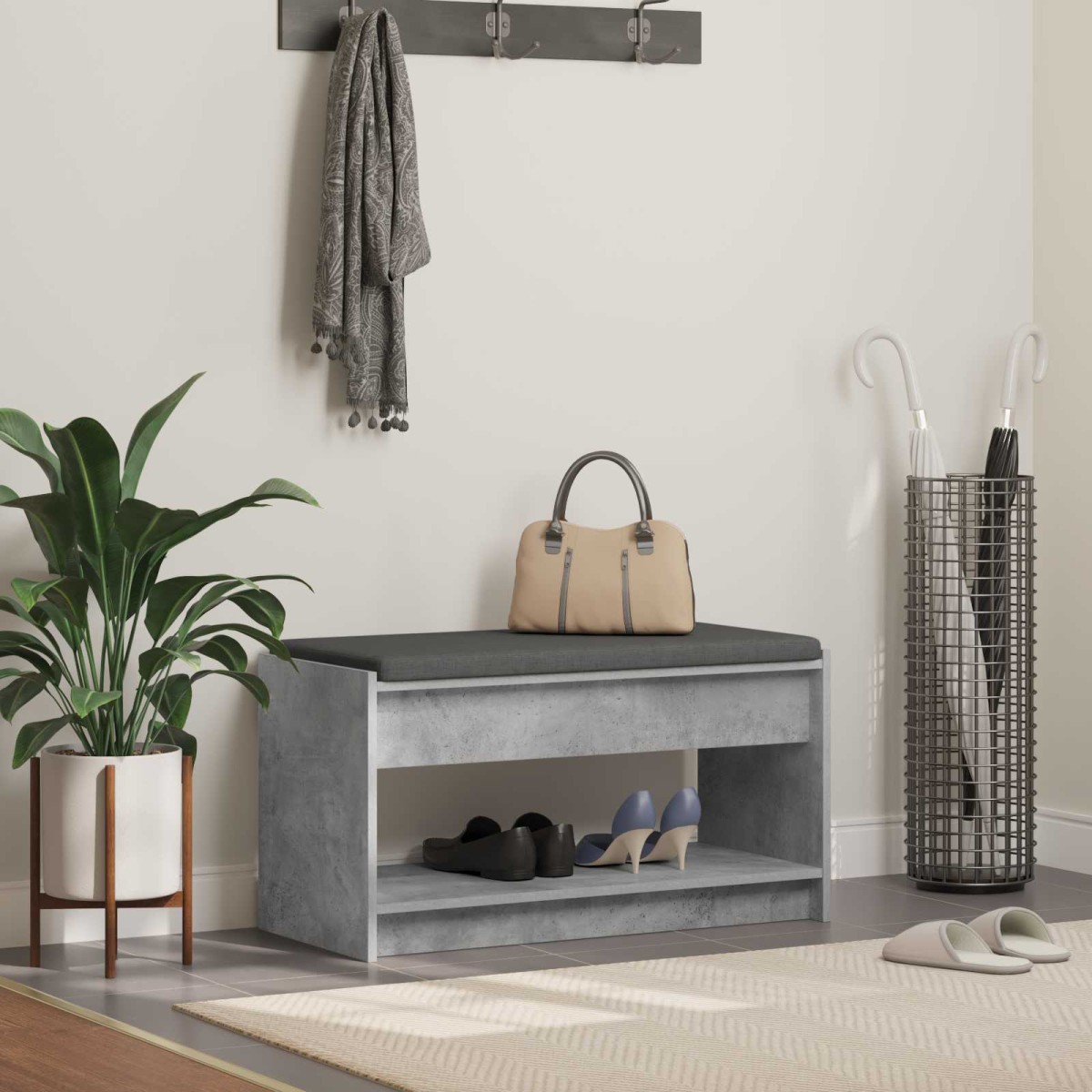 vidaXL Παγκάκι Χαλωρίου Σκυρόχρωμο Γκρι 83 x 38 x 45 εκ