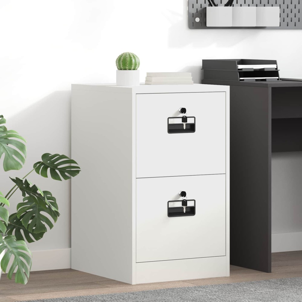 vidaXL Ντουλάπα Αρχείων Λευκό 44 x 50 x 74,5 εκ Ψυχρής Έλασης Χάλυβας