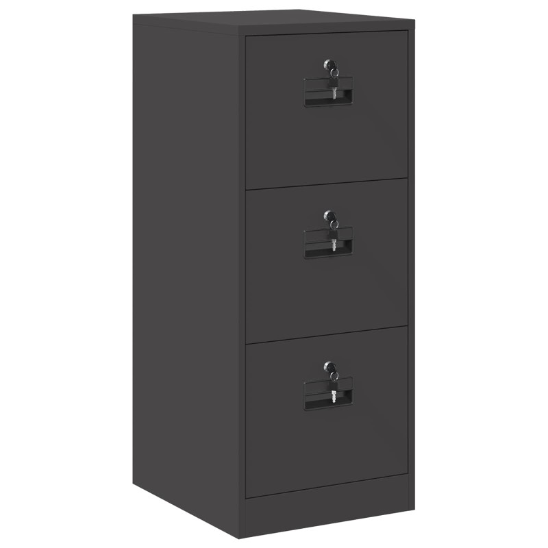 vidaXL Ντουλάπα Αρχείων Μαύρο 44 x 50 x 106.5 εκ Ψυχρής Έλασης Χάλυβας