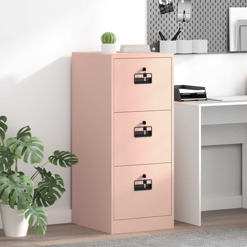 vidaXL Ντουλάπα Αρχείων Ροζ 44 x 50 x 106.5 εκ Ψυχρής Έλασης Χάλυβας