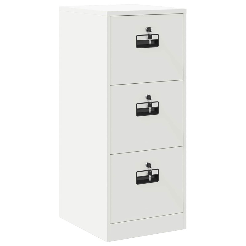 vidaXL Ντουλάπα Αρχείων Λευκό 44 x 50 x 106.5 εκ Ψυχρής Έλασης Χάλυβας