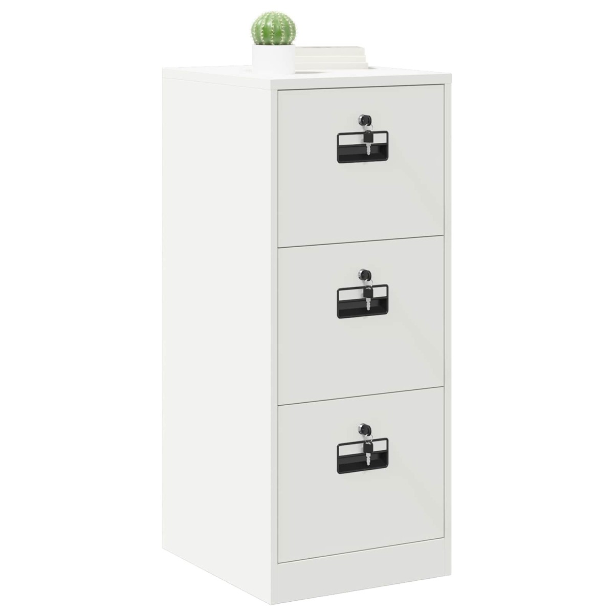 vidaXL Ντουλάπα Αρχείων Λευκό 44 x 50 x 106.5 εκ Ψυχρής Έλασης Χάλυβας