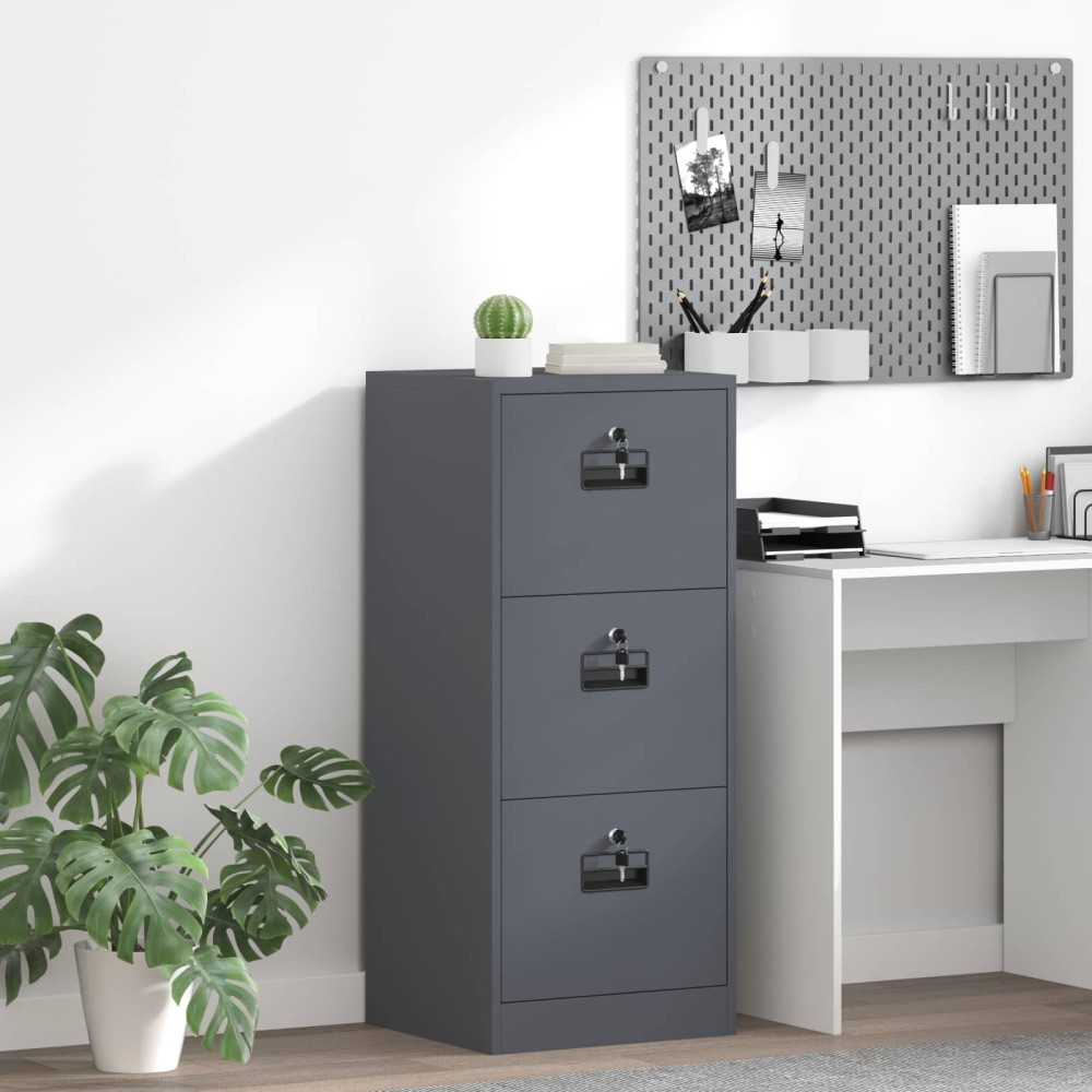 vidaXL Ντουλάπα Αρχείων με συρτάρι Ανθρακί 45,5 x 42 x 106,5 εκ