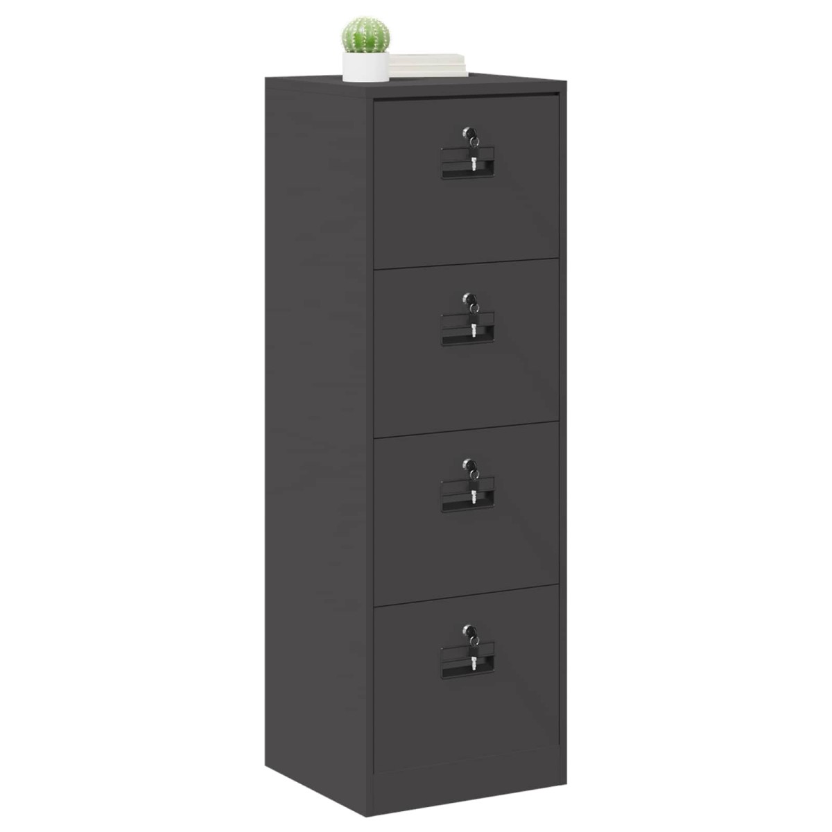 vidaXL Ντουλάπα Αρχείων Μαύρο 45,5 x 42 x 139 εκ Ψυχρής Έλασης Χάλυβας