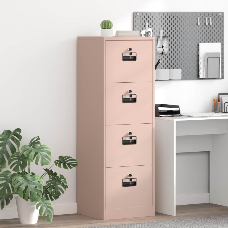 vidaXL Ντουλάπα Αρχείων Ροζ 45,5 x 42 x 139 εκ Ψυχρής Έλασης Χάλυβας