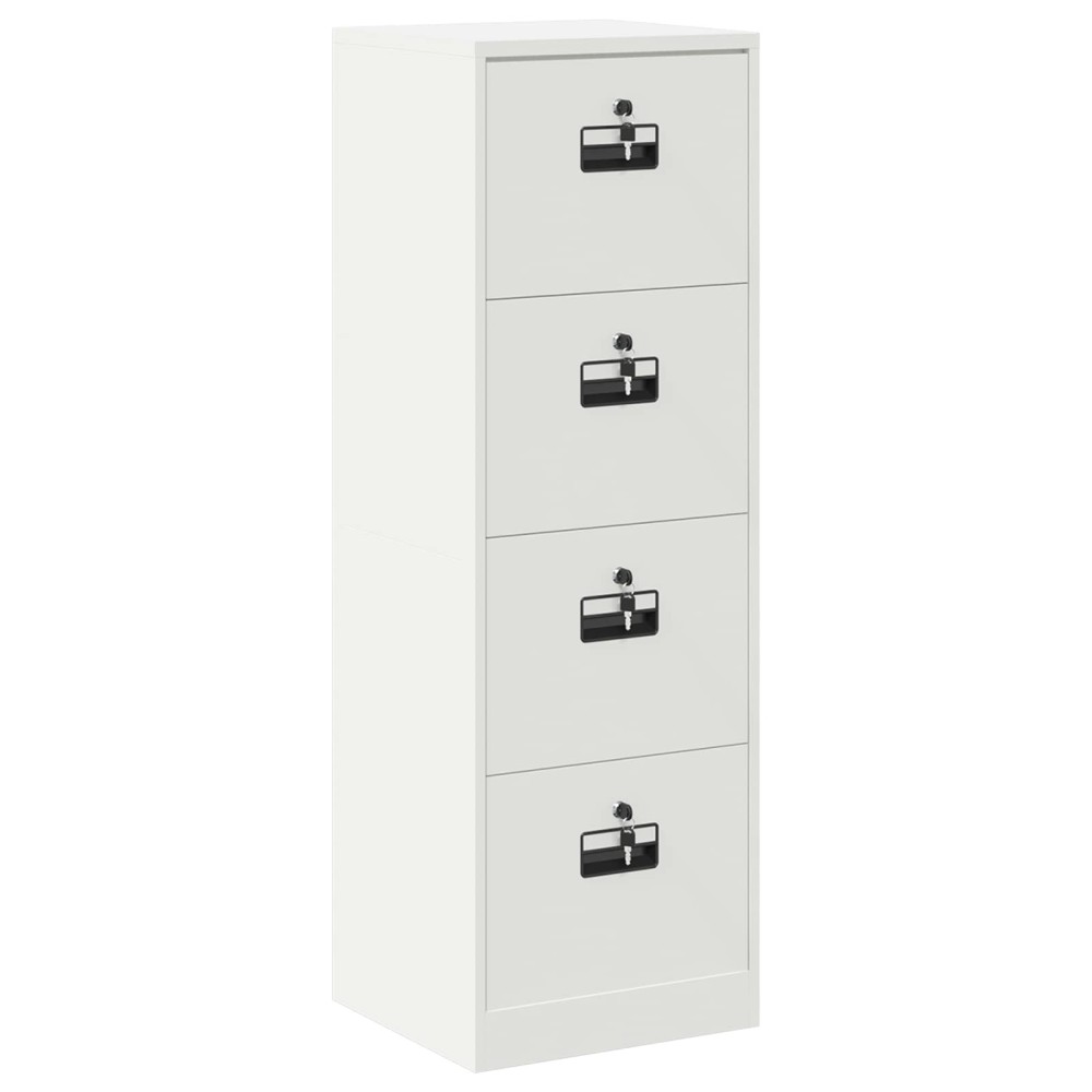 vidaXL Ντουλάπα Αρχείων Λευκό 45,5 x 42 x 139 εκ Ψυχρής Έλασης Χάλυβας