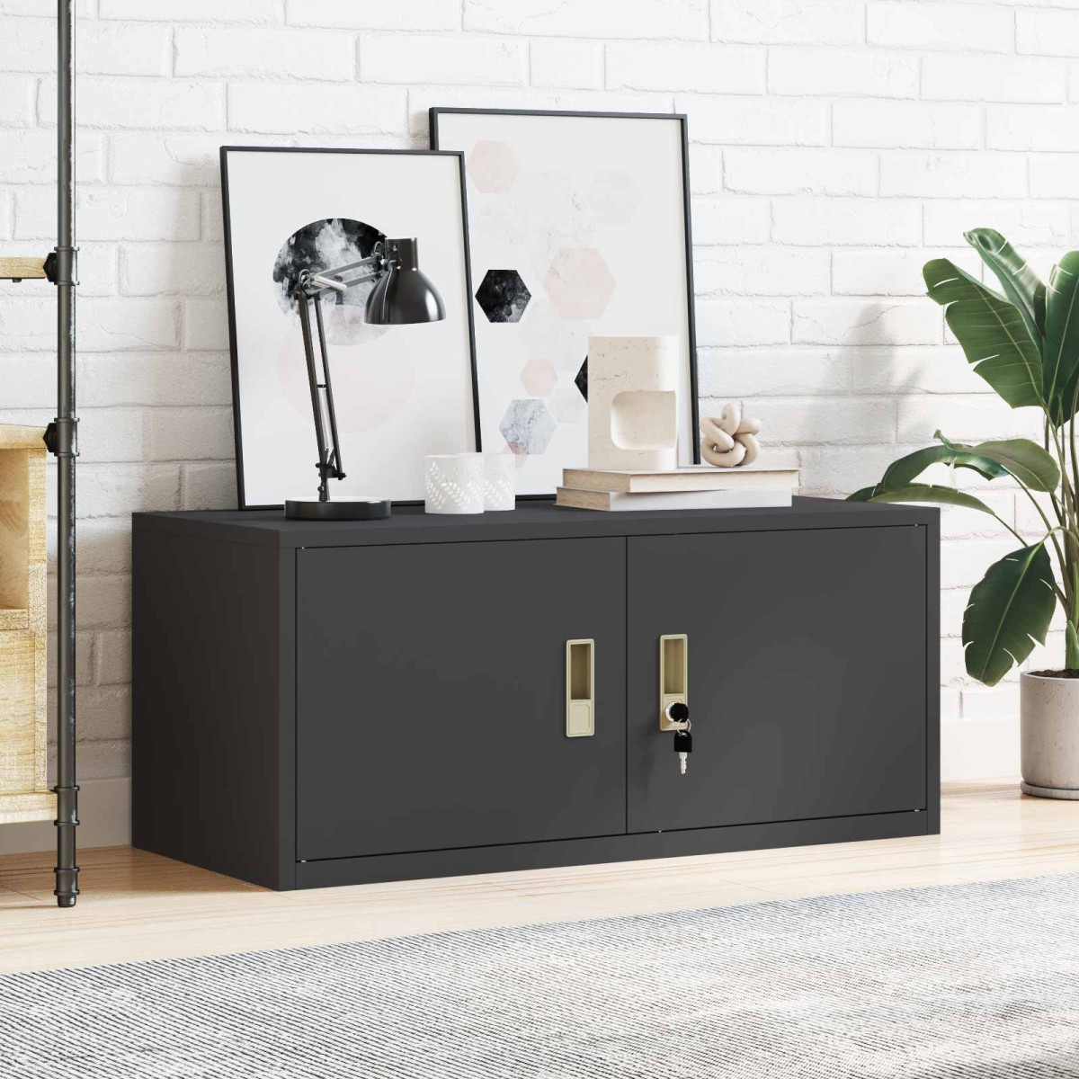 vidaXL Ντουλάπι αποθήκευσης Μαύρο 90 x 40 x 40 εκ Ατσάλι