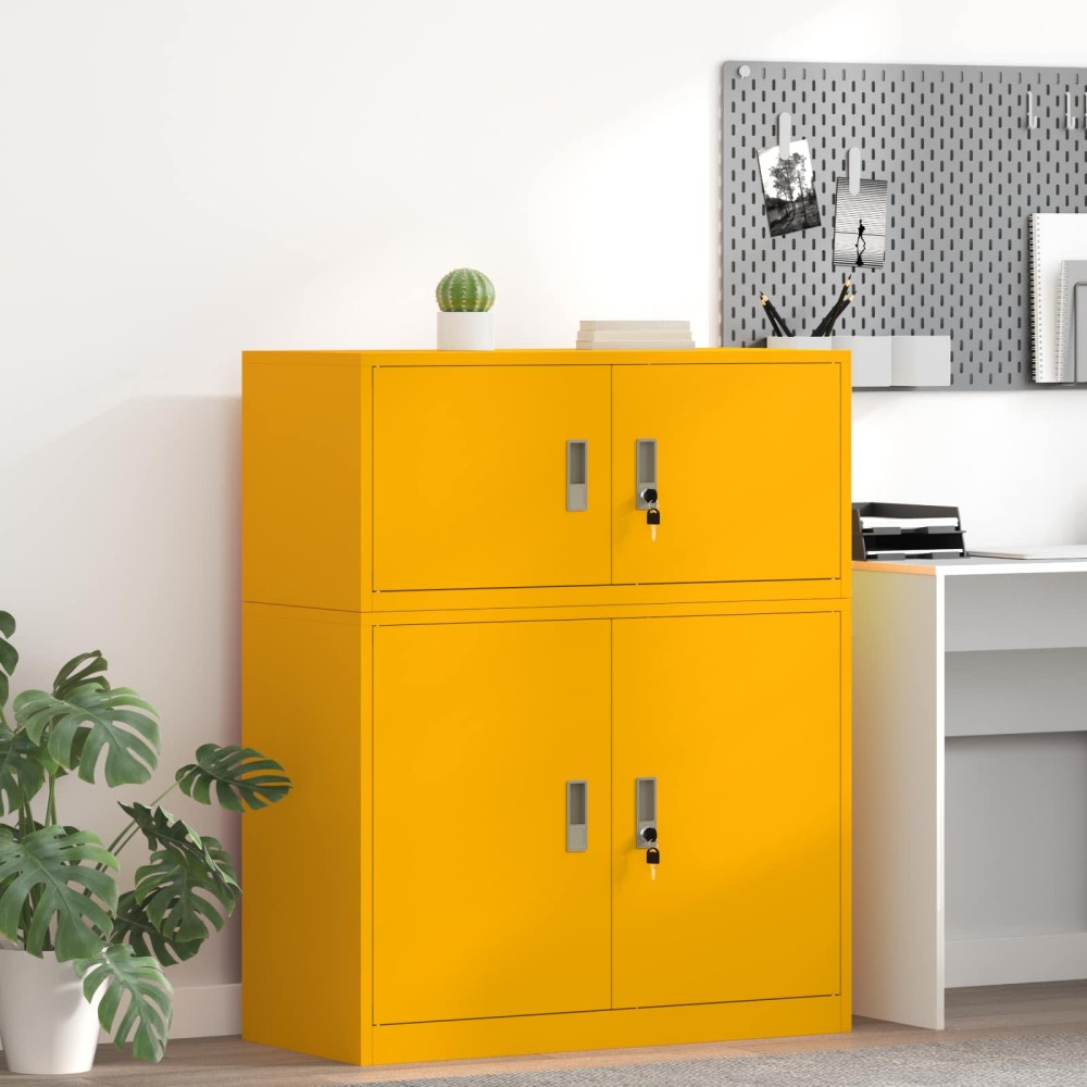 vidaXL Ντουλάπι αποθήκευσης Χαμομηλί κίτρινο 90 x 40 x 40 εκ Ατσάλι