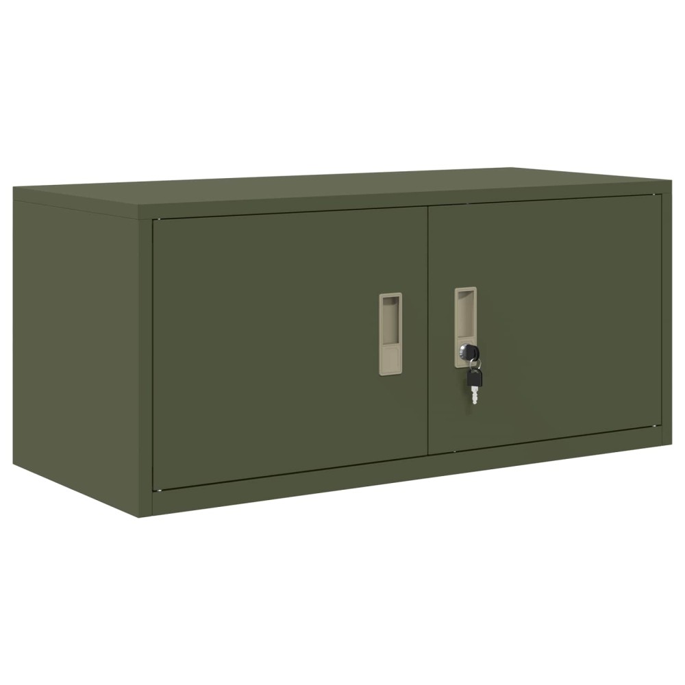 vidaXL Ντουλάπι αποθήκευσης Ελιά Πράσινη 90 x 40 x 40 εκ Ατσάλι