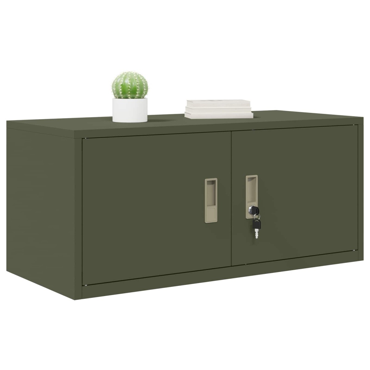 vidaXL Ντουλάπι αποθήκευσης Ελιά Πράσινη 90 x 40 x 40 εκ Ατσάλι