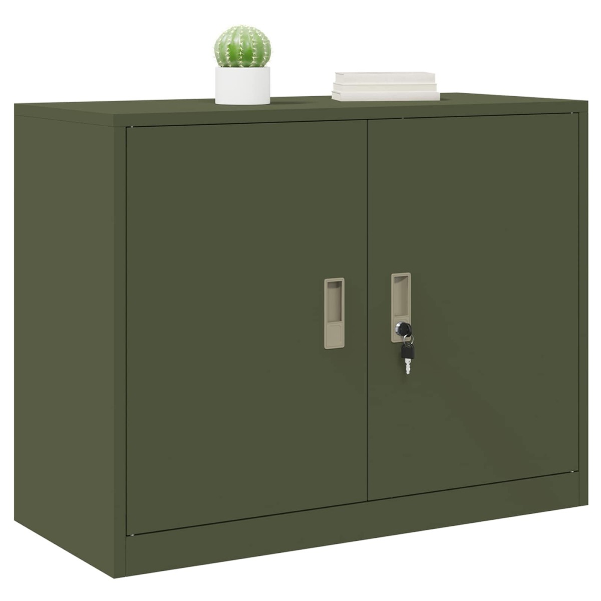 vidaXL Ντουλάπι αποθήκευσης Ελιά Πράσινη 90 x 40 x 70 cm Ατσάλι
