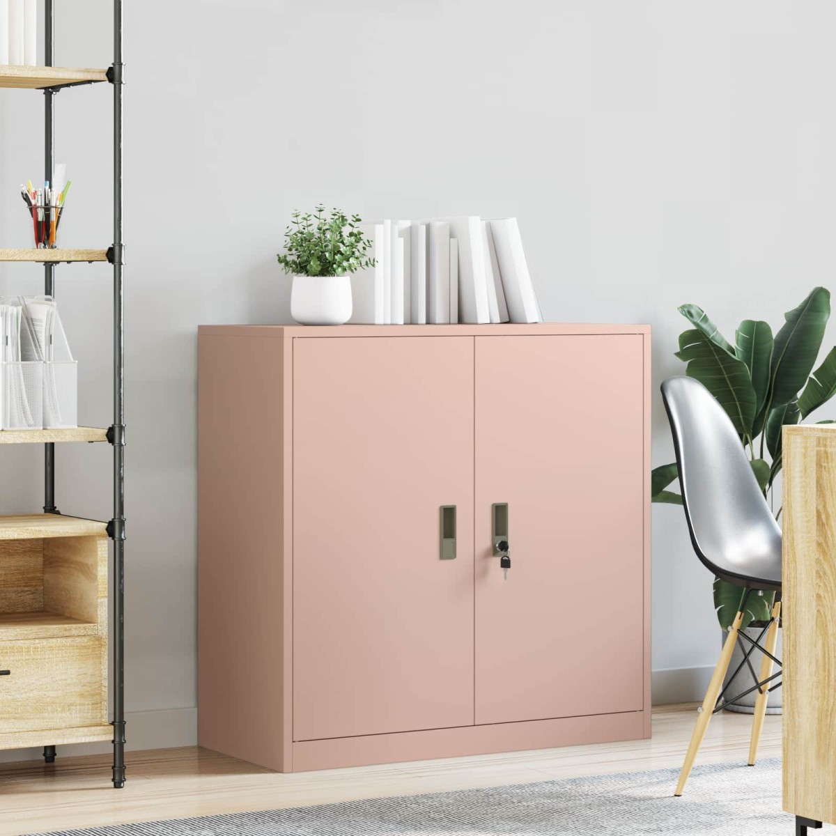 vidaXL Ντουλάπι αποθήκευσης Ροζ 90 x 40 x 90 cm Ατσάλι