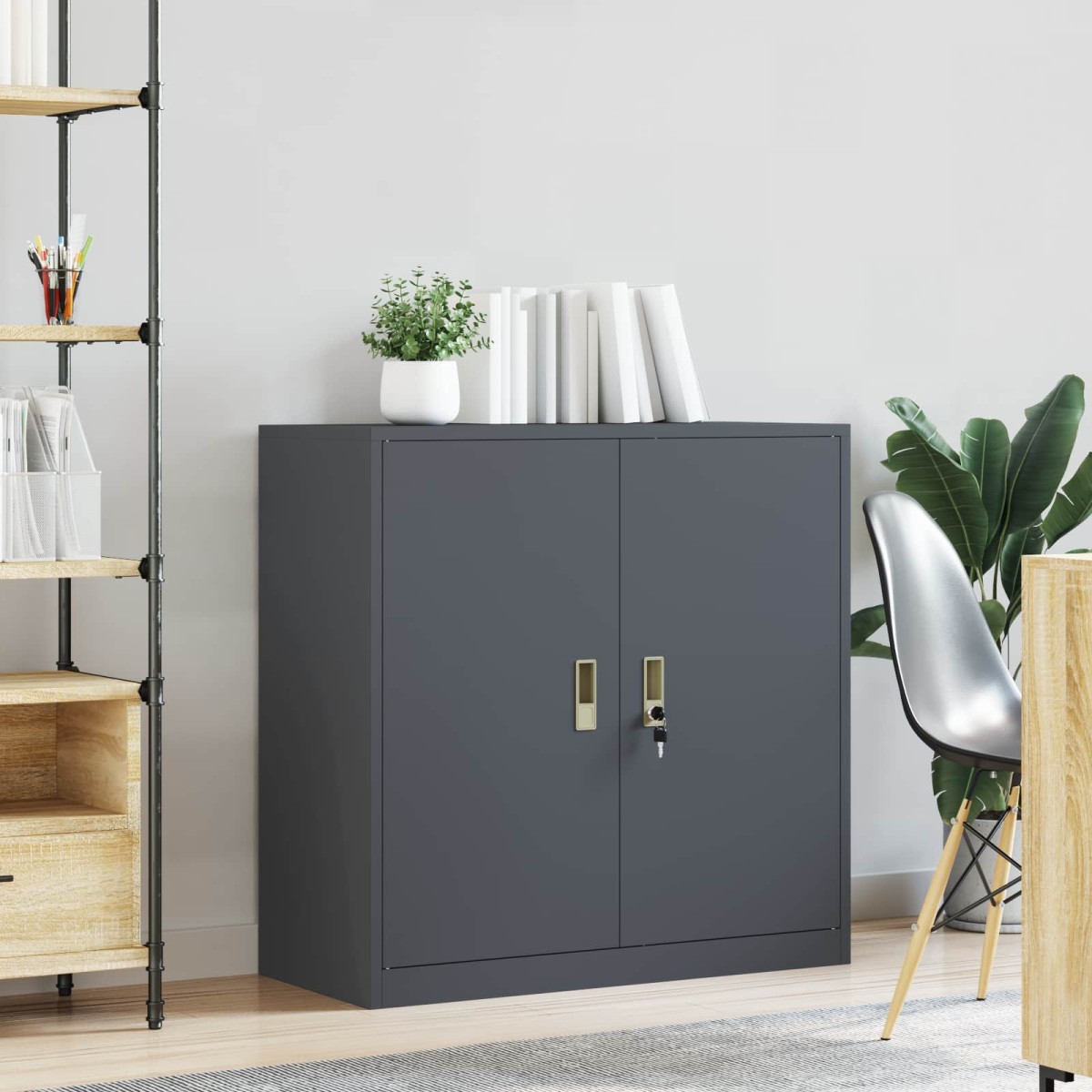vidaXL Ντουλάπι αποθήκευσης Ανθρακί 90 x 40 x 90 cm Ατσάλι