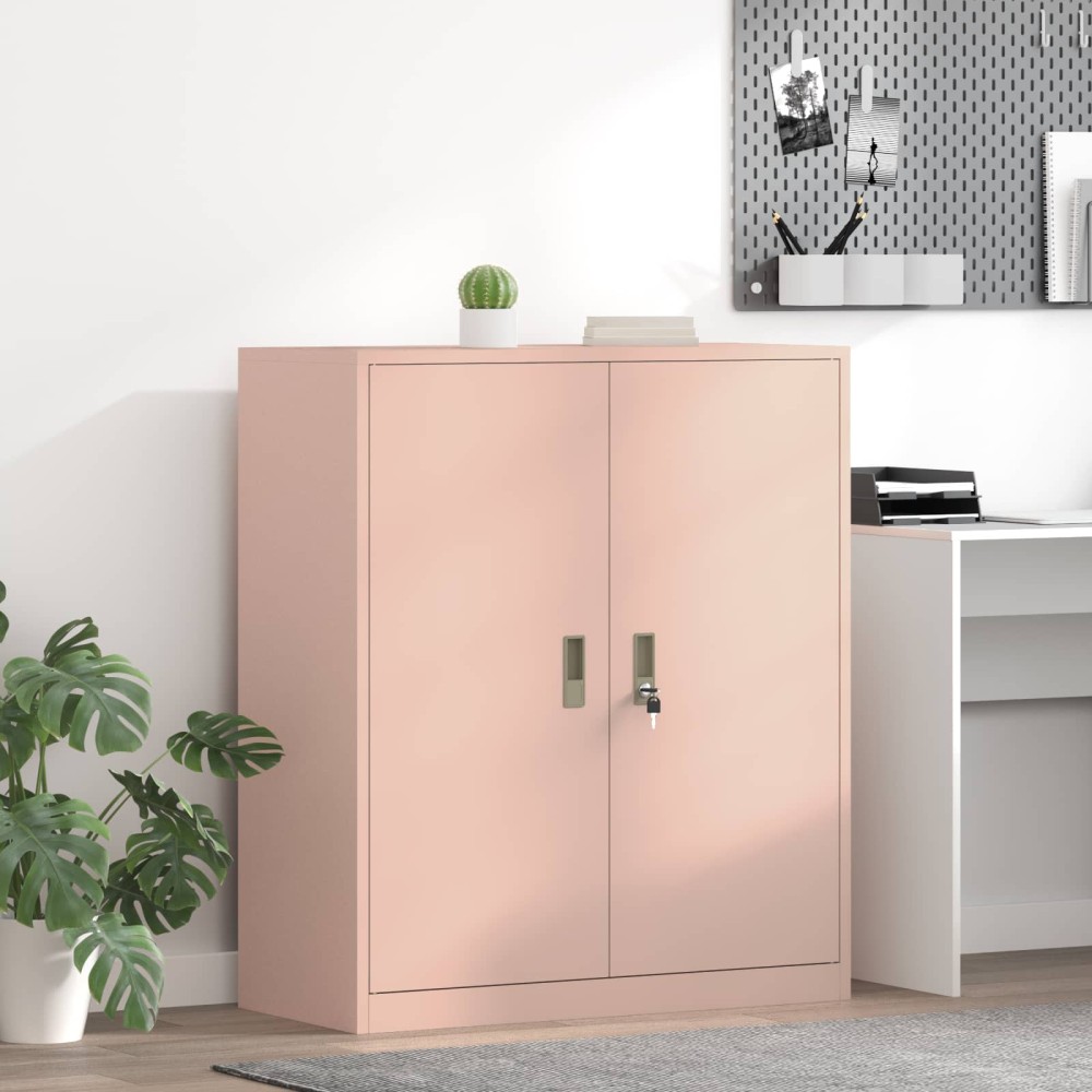 vidaXL Ντουλάπι αποθήκευσης Ροζ 90 x 40 x 105 cm Ατσάλι