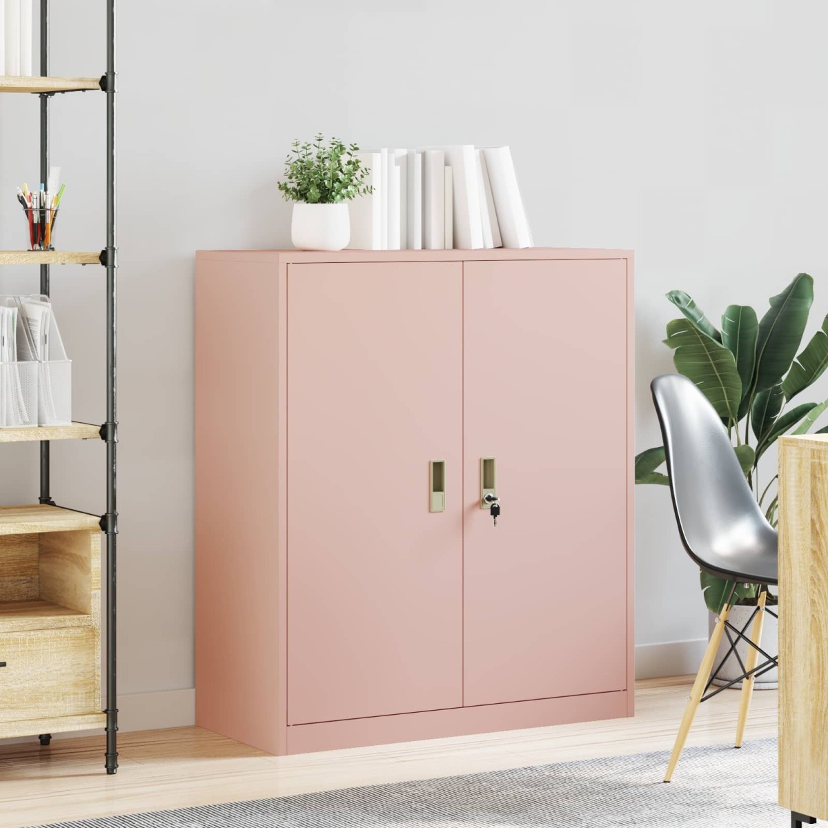 vidaXL Ντουλάπι αποθήκευσης Ροζ 90 x 40 x 105 cm Ατσάλι