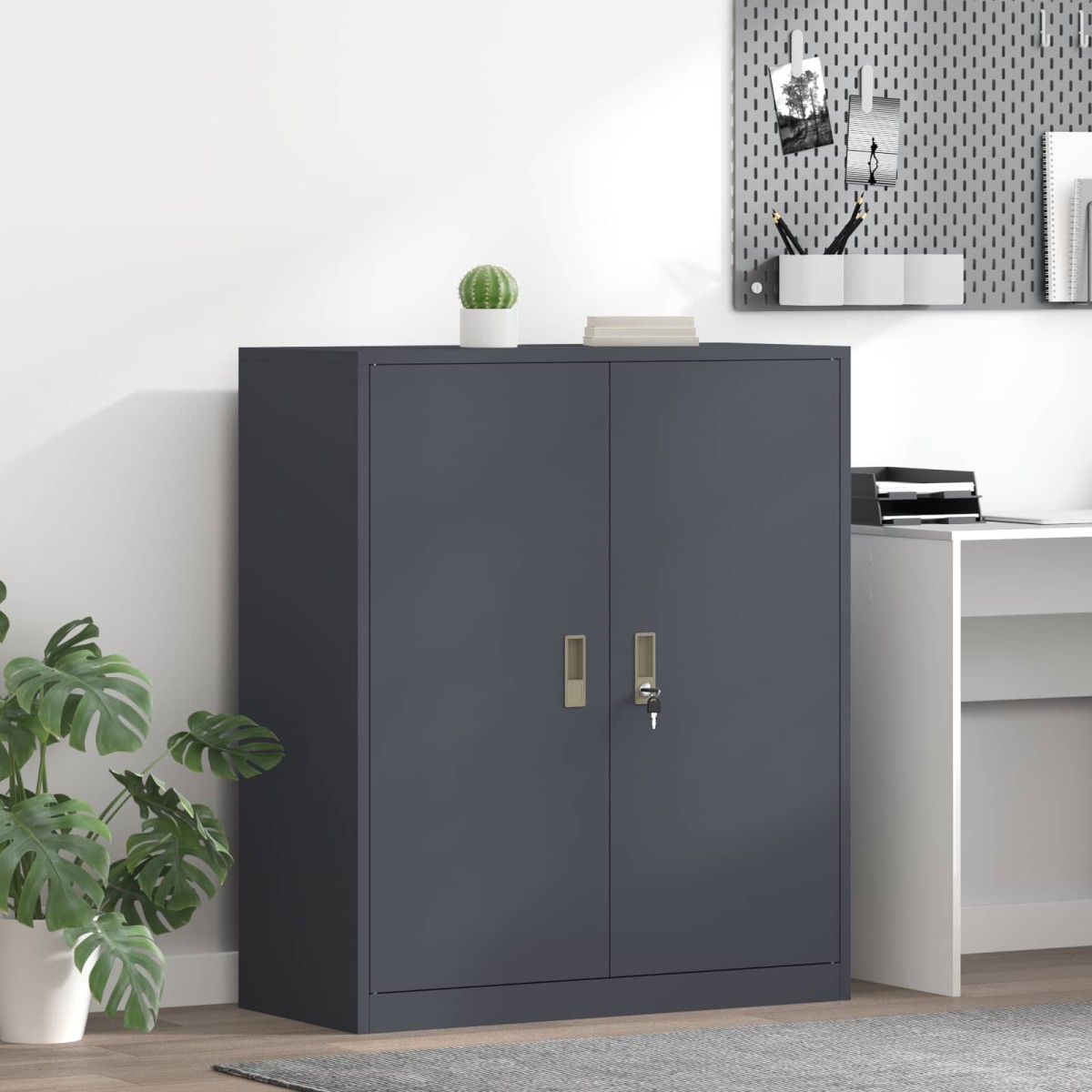 vidaXL Ντουλάπι αποθήκευσης Ανθρακί 90 x 40 x 105 cm Ατσάλι