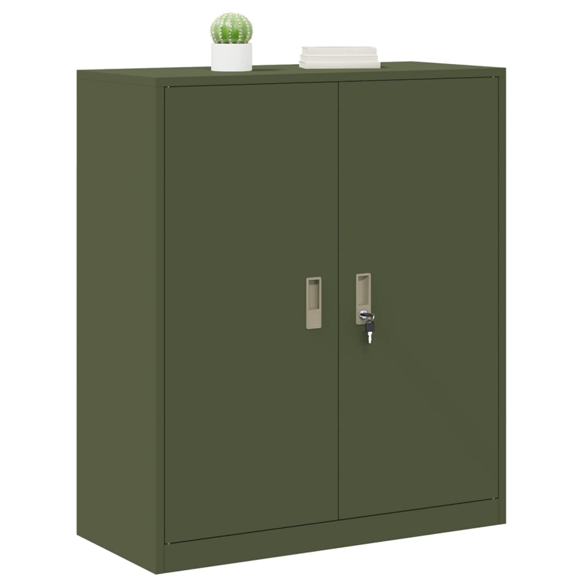 vidaXL Ντουλάπι αποθήκευσης Ελιά Πράσινη 90 x 40 x 105 cm Ατσάλι