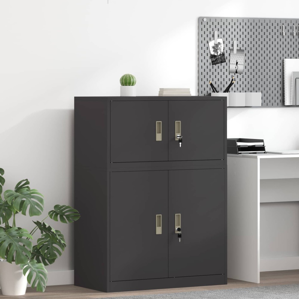 vidaXL Ντουλάπι αποθήκευσης Μαύρο 80 x 40 x 40 cm Ατσάλι