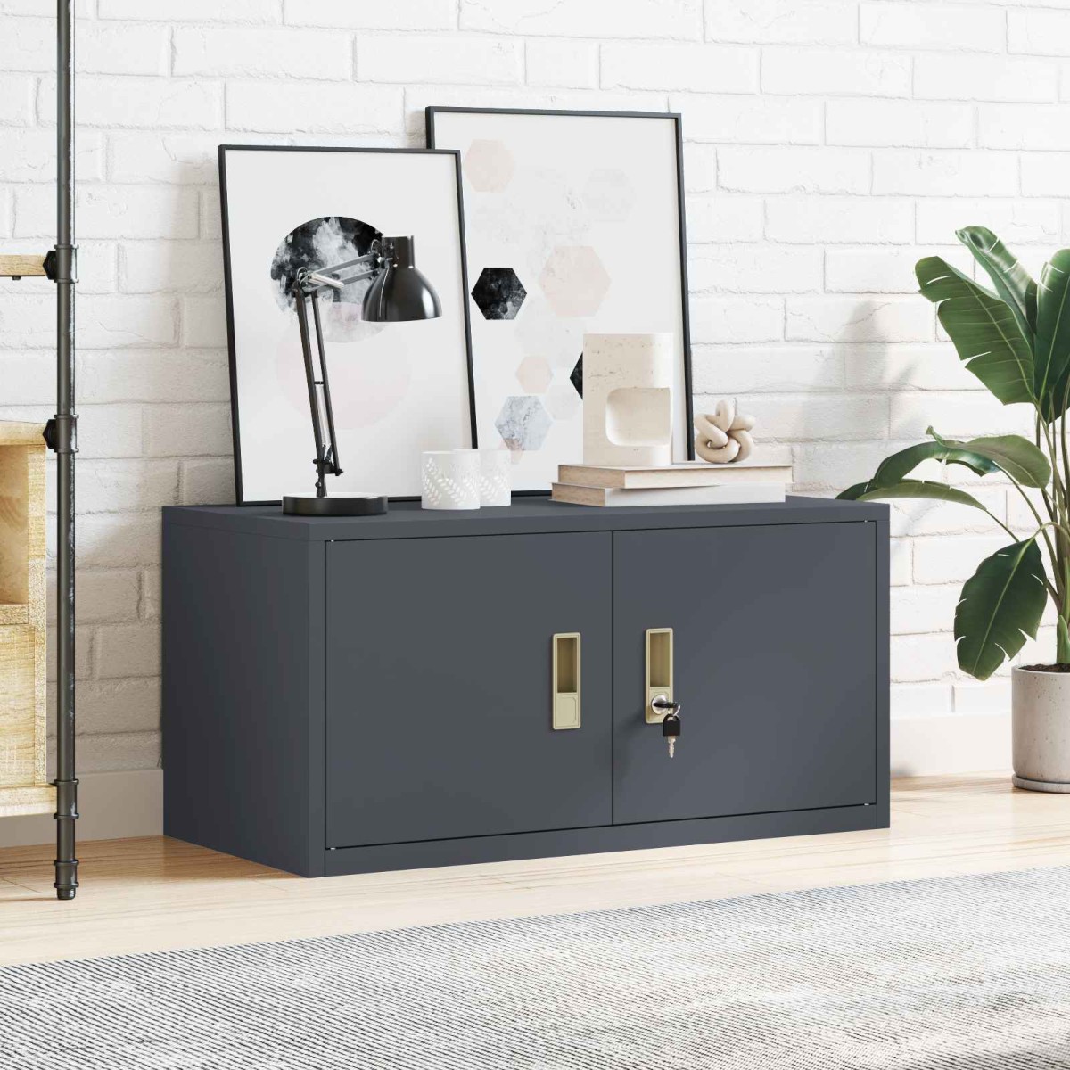 vidaXL Ντουλάπι αποθήκευσης Ανθρακί 80 x 40 x 40 cm Ατσάλι