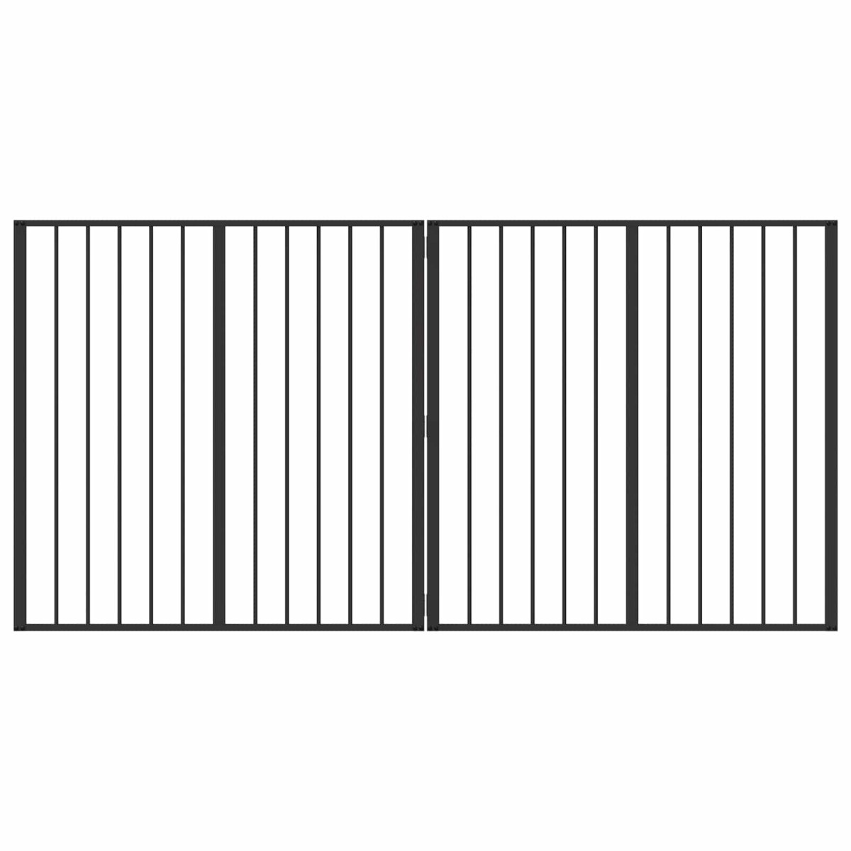 vidaXL Πόρτα Σκύλου 2 Panels Μαύρο 100 x 100 cm Επικαλυμμένος Χάλυβας
