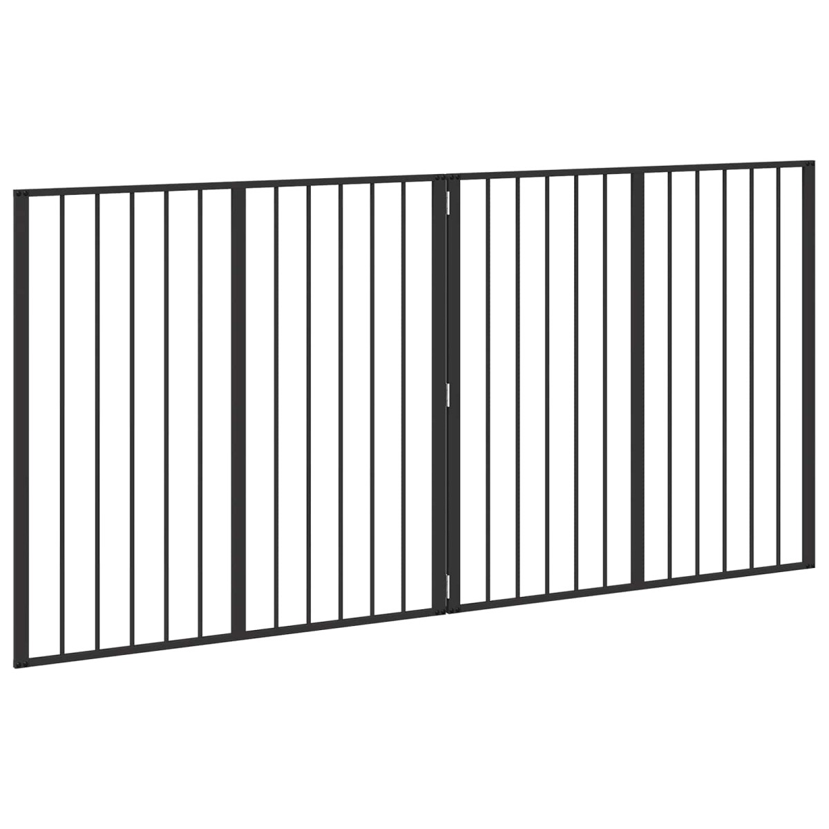 vidaXL Πόρτα Σκύλου 2 Panels Μαύρο 100 x 100 cm Επικαλυμμένος Χάλυβας