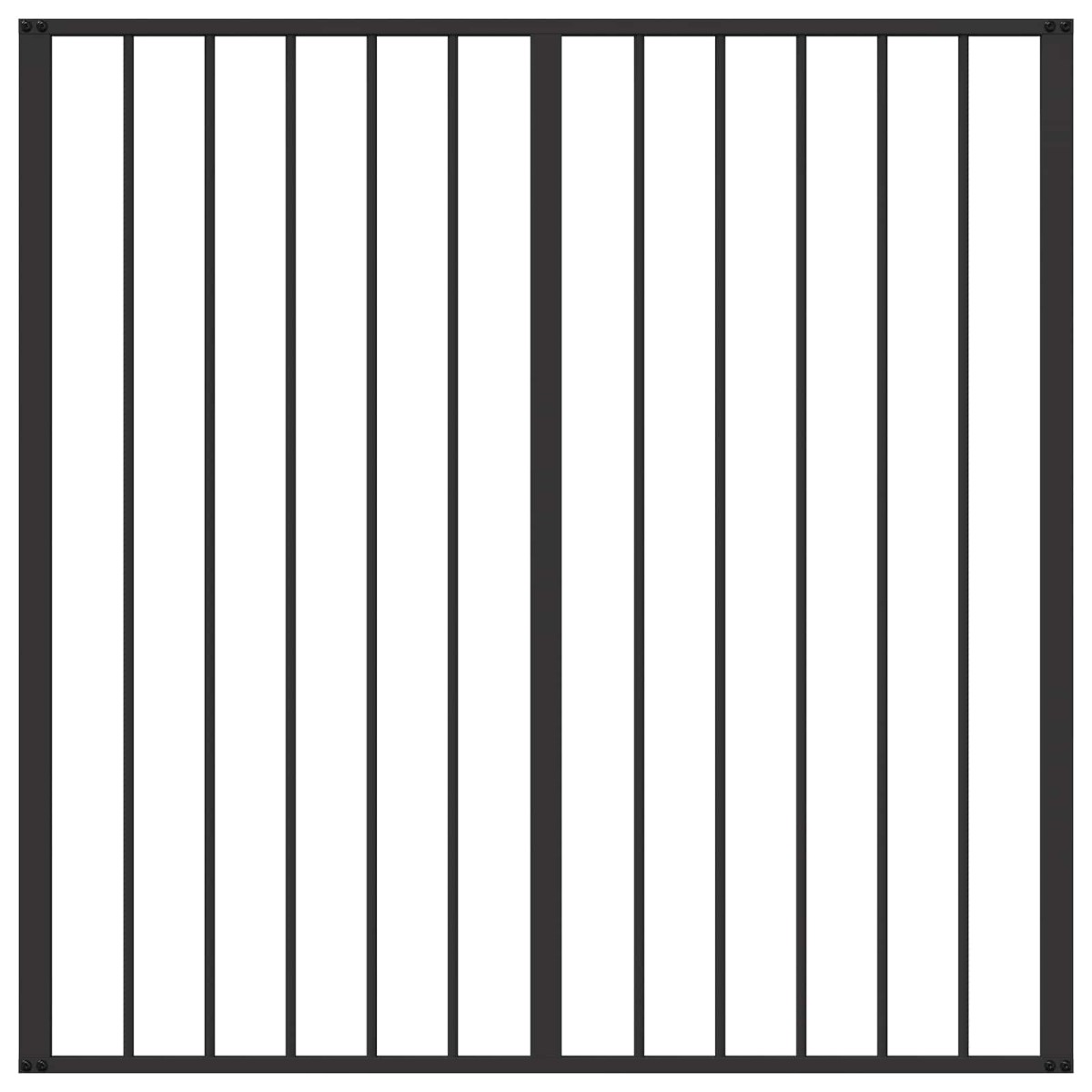 vidaXL Πόρτα Σκύλου 2 Panels Μαύρο 100 x 100 cm Επικαλυμμένος Χάλυβας