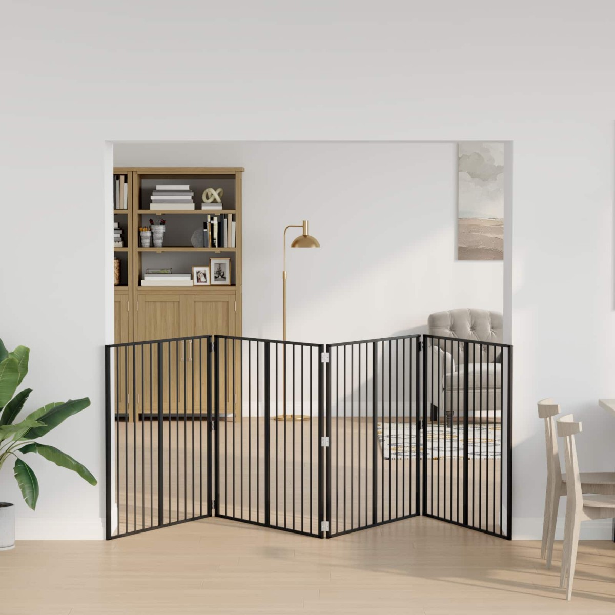 vidaXL Πόρτα Σκύλου 4 τμχ. Μαύρο 100 x 100 cm Επικαλυμμένος Χάλυβας