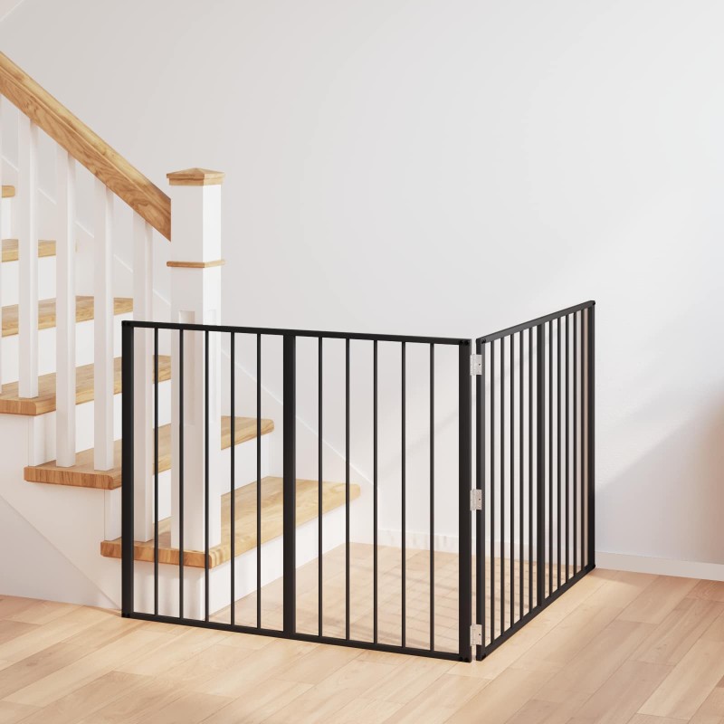 vidaXL Πόρτα Σκύλου 2 τμχ. Μαύρο 100 x 80 cm Επικαλυμμένος Χάλυβας