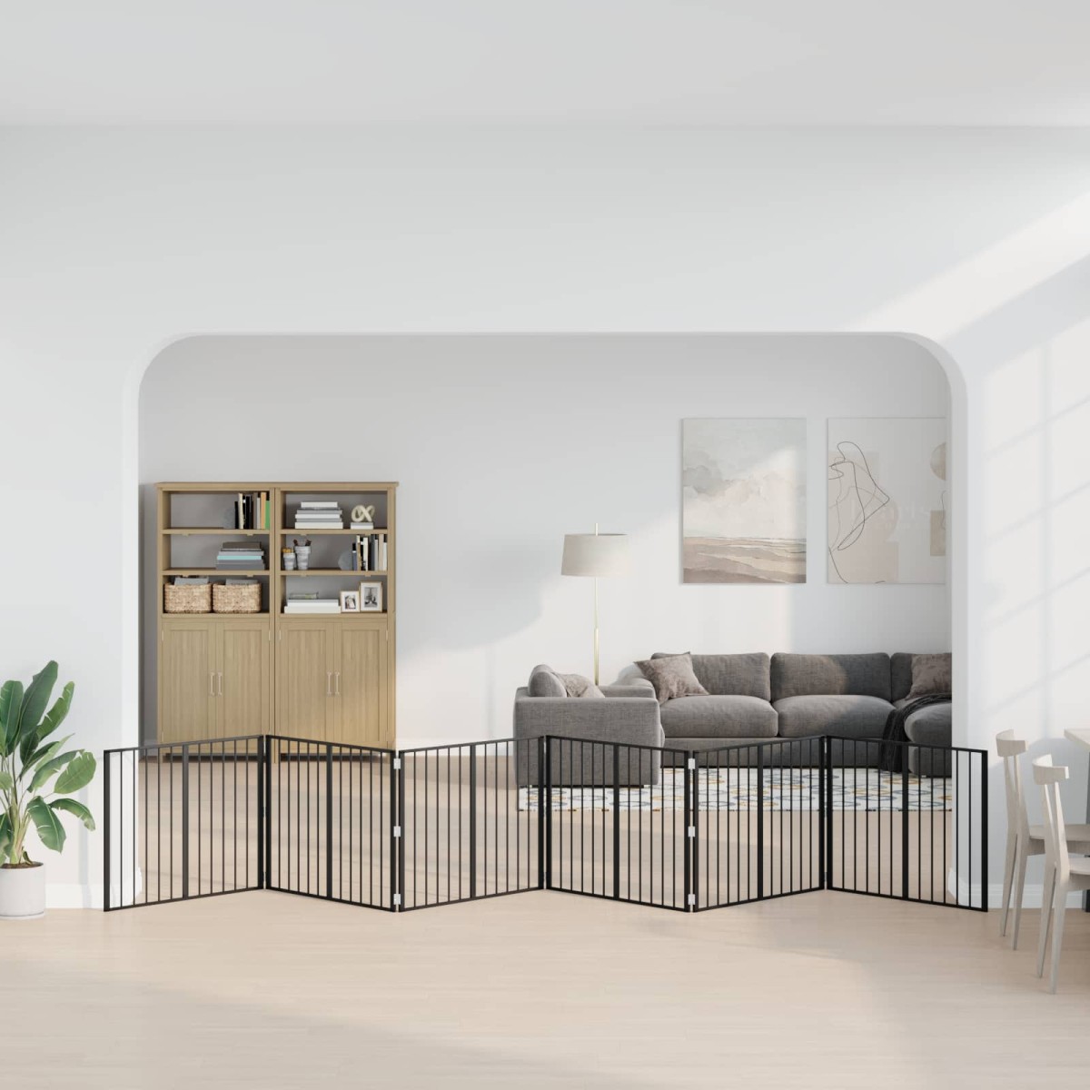 vidaXL Πόρτα Σκύλου 6 τμχ. Μαύρο 100 x 80 cm Επικαλυμμένος Χάλυβας