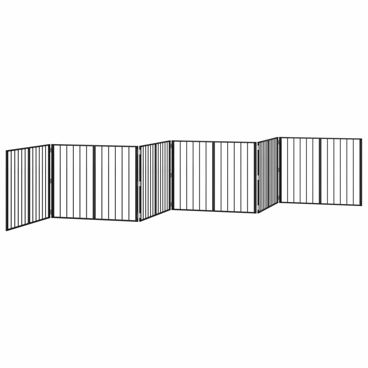 vidaXL Πόρτα Σκύλου 6 τμχ. Μαύρο 100 x 80 cm Επικαλυμμένος Χάλυβας