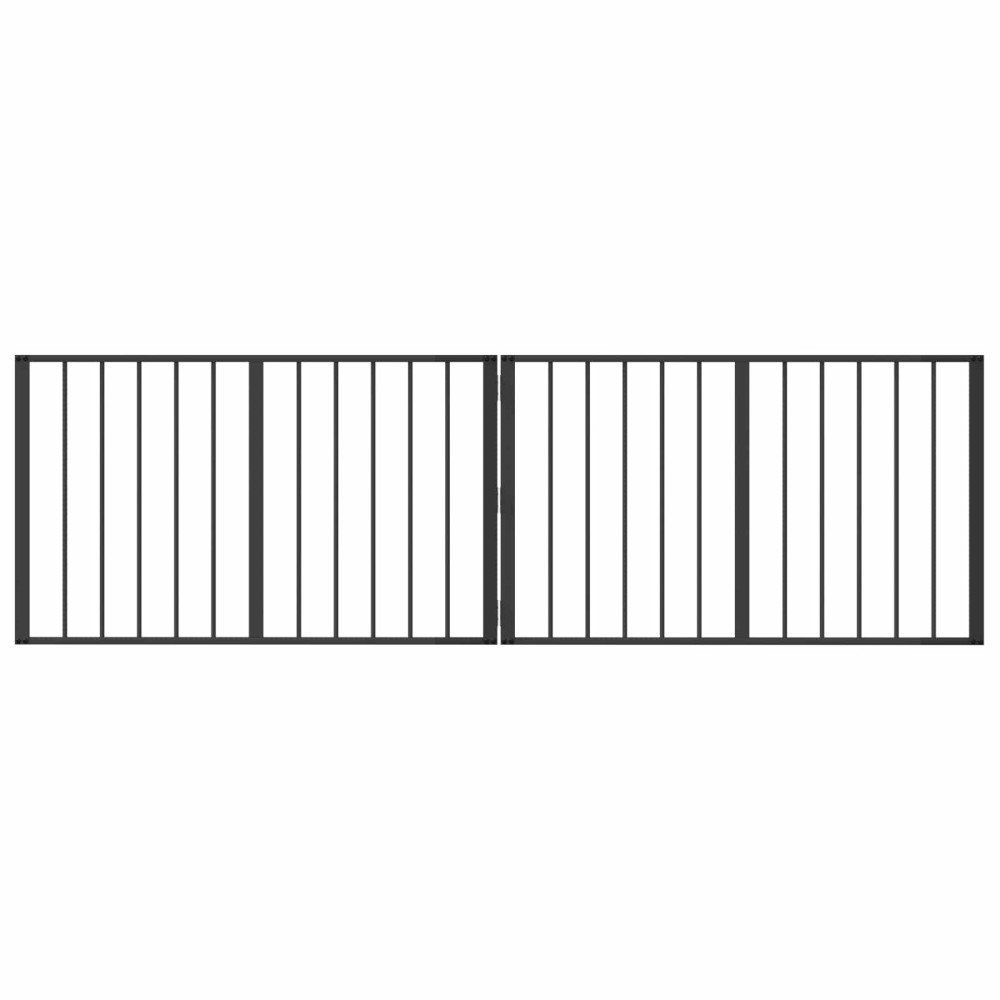 vidaXL Πόρτα Σκύλου 2 τμχ. Μαύρο 100 x 60 cm Επικαλυμμένος Χάλυβας