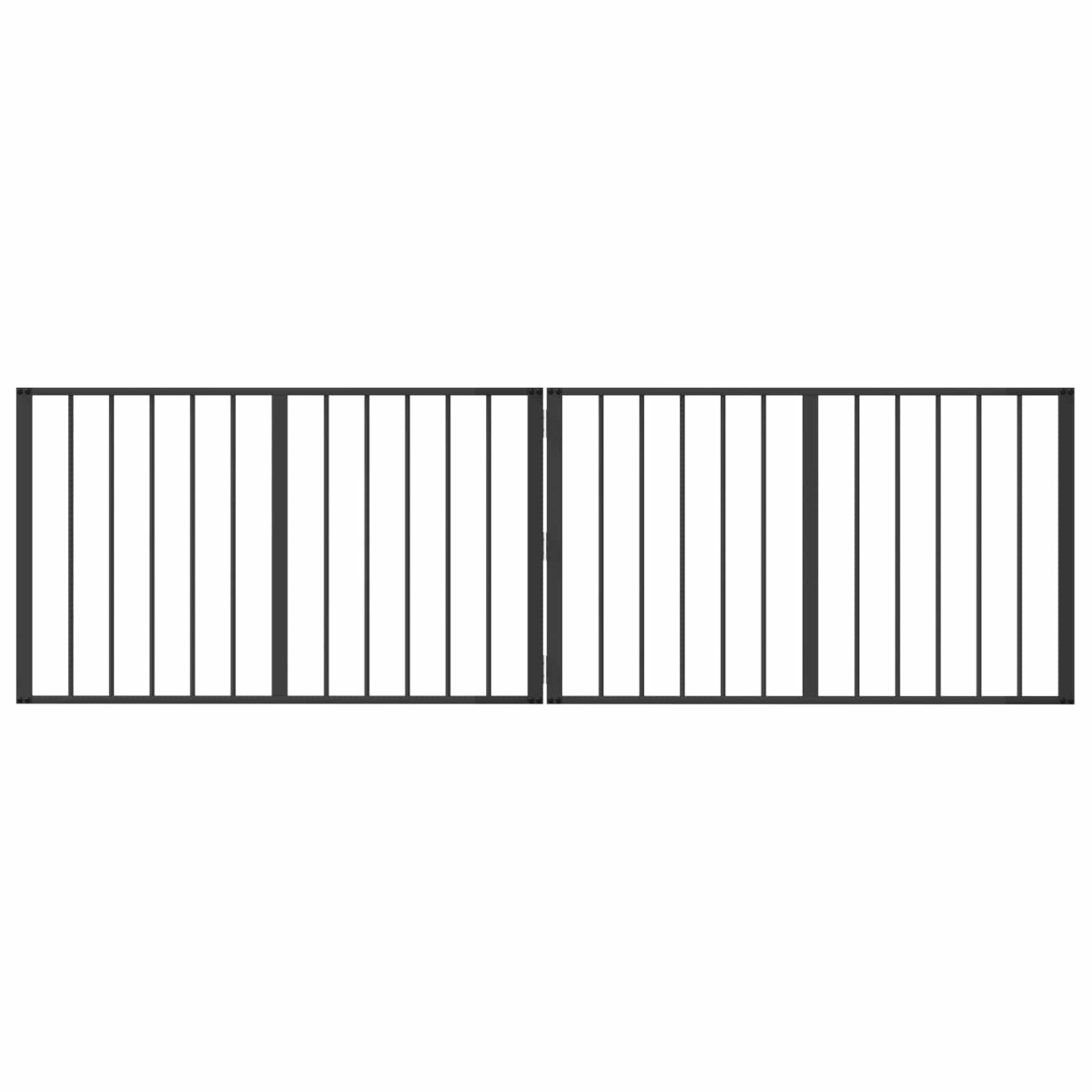 vidaXL Πόρτα Σκύλου 2 τμχ. Μαύρο 100 x 60 cm Επικαλυμμένος Χάλυβας