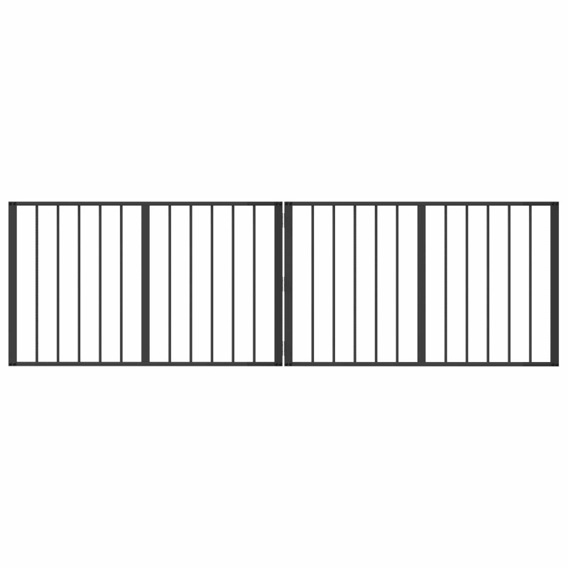 vidaXL Πόρτα Σκύλου 2 τμχ. Μαύρο 100 x 60 cm Επικαλυμμένος Χάλυβας
