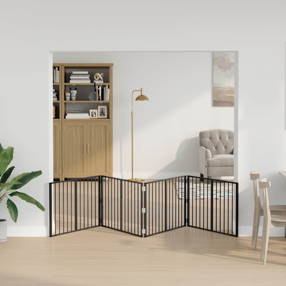 vidaXL Πόρτα Σκύλου 4 τμχ. Μαύρο 100 x 60 cm Επικαλυμμένος Χάλυβας