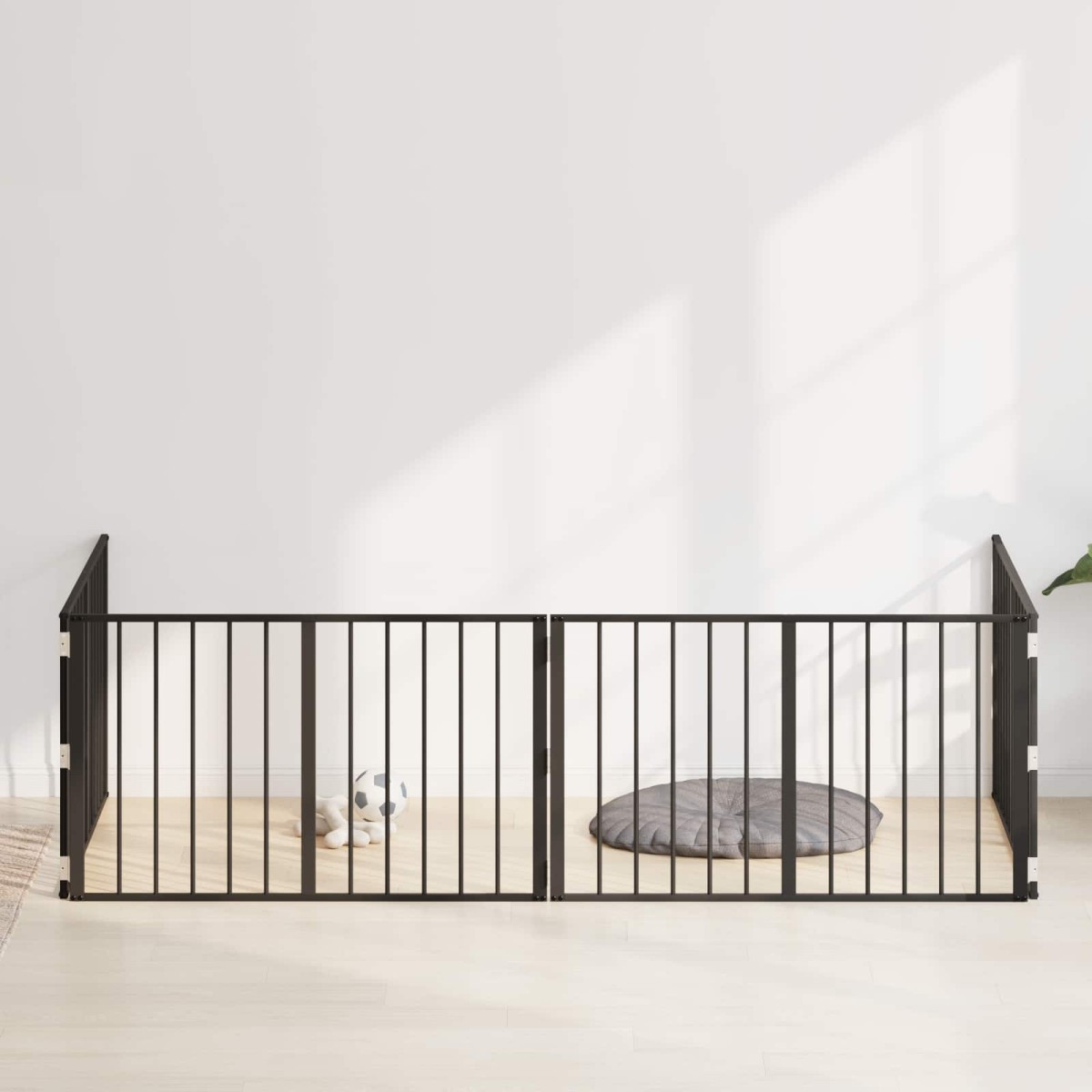 vidaXL Πόρτα Σκύλου 4 τμχ. Μαύρο 100 x 60 cm Επικαλυμμένος Χάλυβας