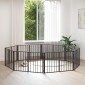 vidaXL Πόρτα Σκύλου 8 τμχ. Μαύρο 100 x 60 cm Επικαλυμμένος Χάλυβας